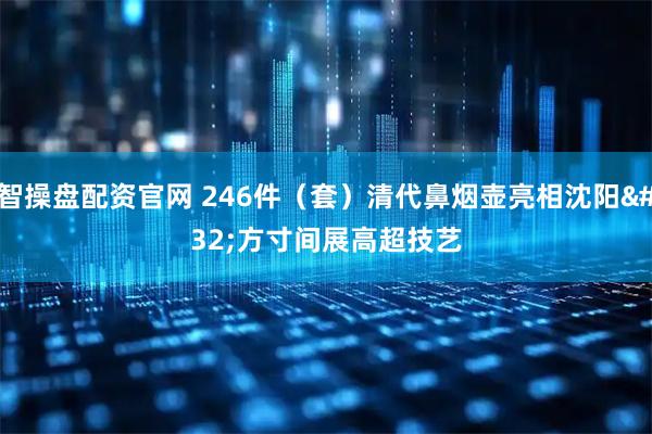 智操盘配资官网 246件（套）清代鼻烟壶亮相沈阳 方寸间展高超技艺