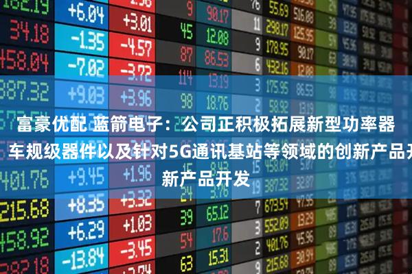 富豪优配 蓝箭电子：公司正积极拓展新型功率器件、车规级器件以及针对5G通讯基站等领域的创新产品开发